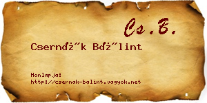 Csernák Bálint névjegykártya